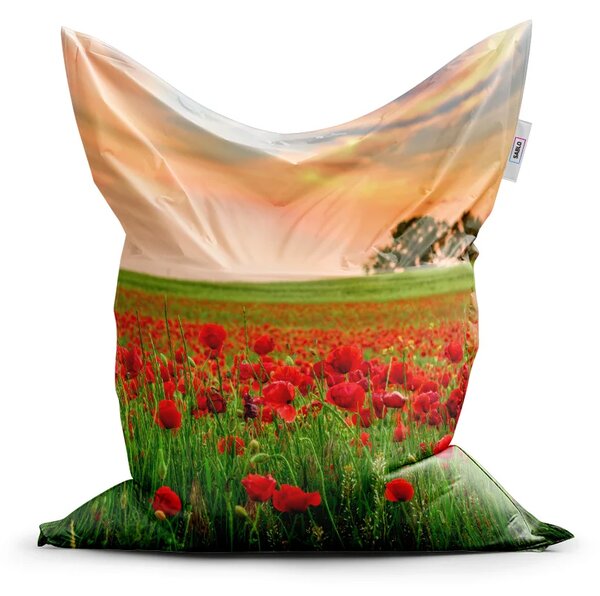 Sablio Sedací vak Classic Pole vlčích máků 2 - 150x100 cm