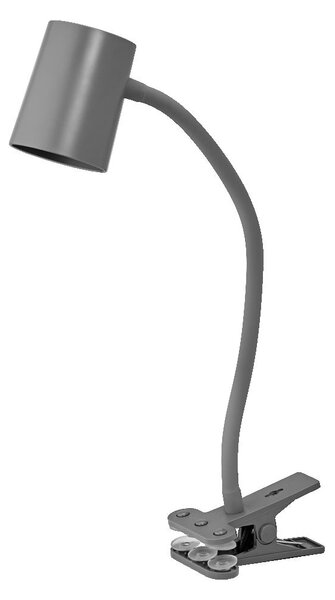 Tmavě šedá stolní lampa s klipem GU10 9W OFFICE TRAPEZIUM