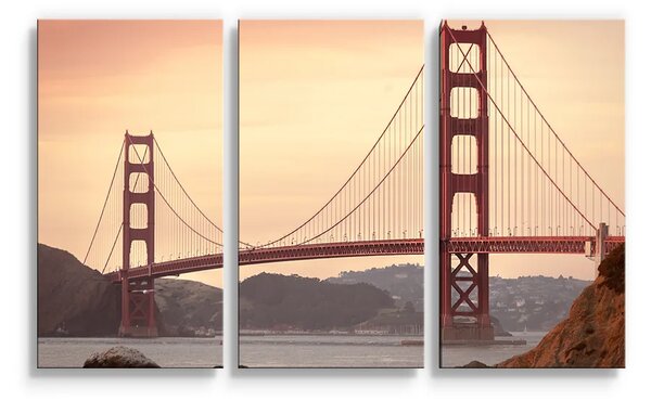 Sablio Obraz - 3-dílný Golden Gate 2 - 120x80 cm