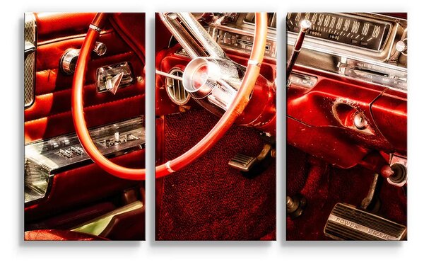 Sablio Obraz - 3-dílný Interiér automobilu - 120x80 cm