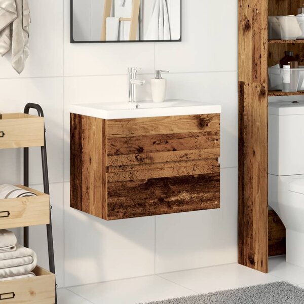 Skříňka se zápustným umyvadlem old wood