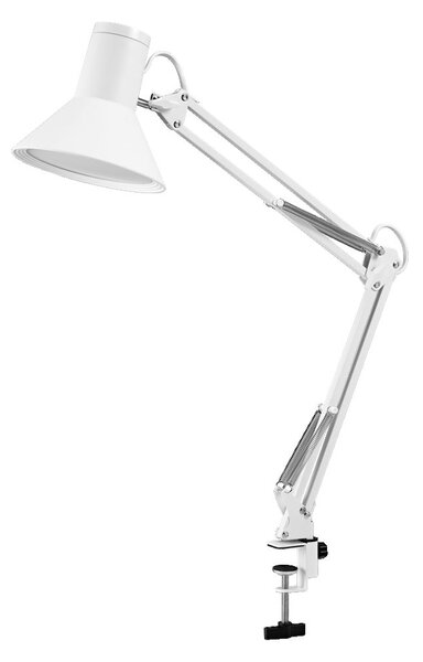 Bílá stolní lampa stmívatelná 9W RETRO CLIP, teplá bílá