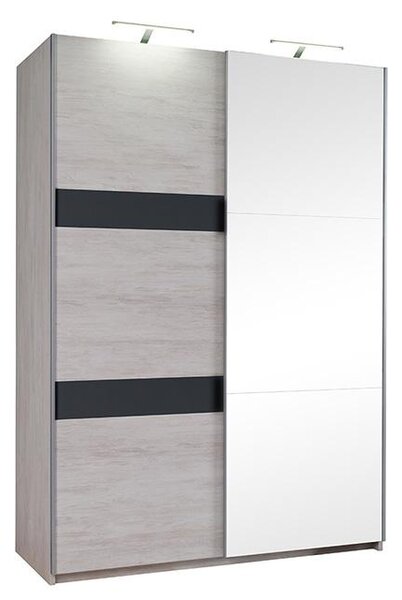 Denver - šatní skříň SZ150 + zrcadlo - grafit lesk