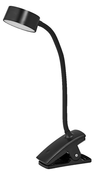 Černá stolní lampa připínací USB 4.8W CYLINDER, laditelná bílá