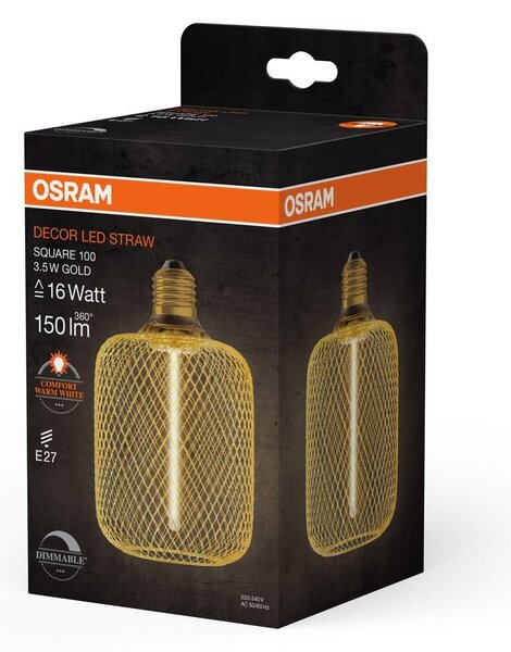 Slaměné LED stropní svítidlo E27 SQUARE, laditelná teplá bílá