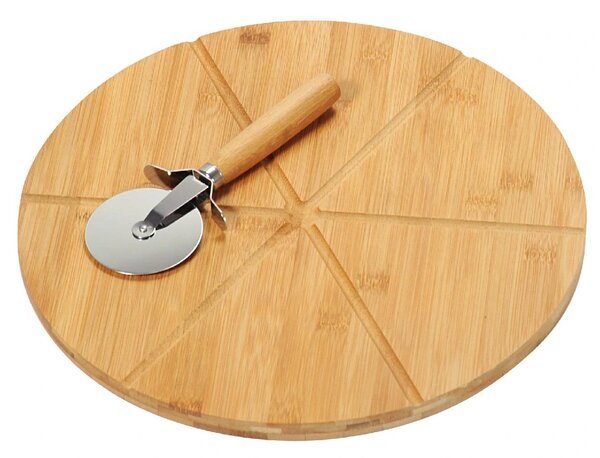 Prkénko na krájení a servírování pizzy + kráječ Amanda, (fi) 32 cm