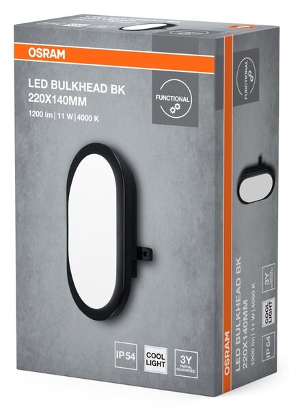 Funkční venkovní LED svítidlo BULKHEAD 11W IP54, černé OSRAM