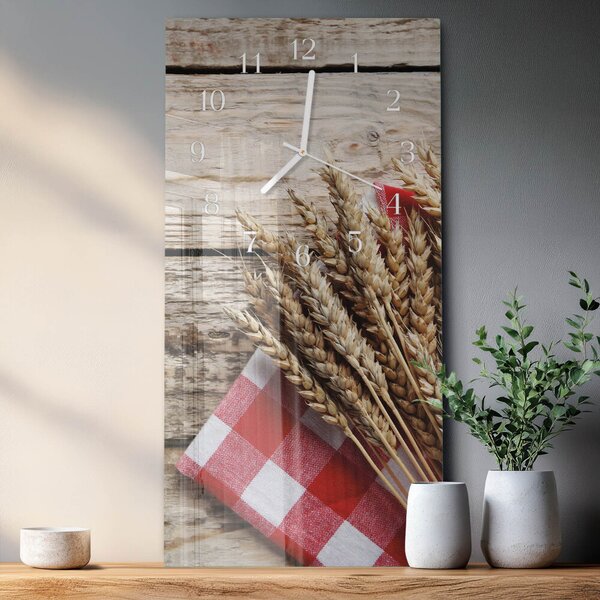Skleněné hodiny vertikální Obilí zsppb-30x60-00092765
