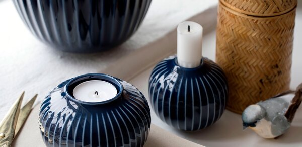 Kähler Design Svícen Hammershøi Indigo - 6,5 cm KD167