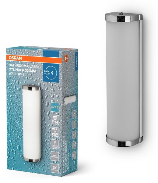 Stříbrné koupelnové LED svítidlo CYLINDER 320mm OSRAM