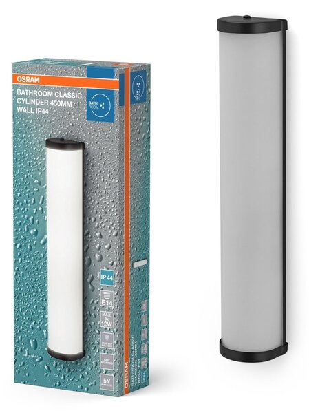 Černé koupelnové LED nástěnné svítidlo CYLINDER 450mm OSRAM