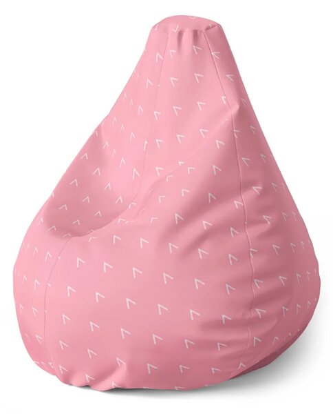 Sablio Sedací vak Pear Bílé čárky na růžové - 70 x 95 x 15 cm