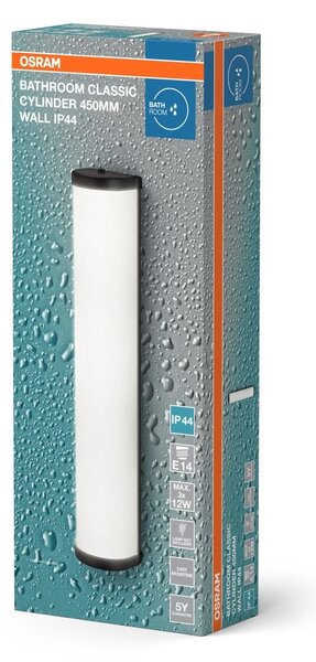 Černé koupelnové LED nástěnné svítidlo CYLINDER 450mm OSRAM