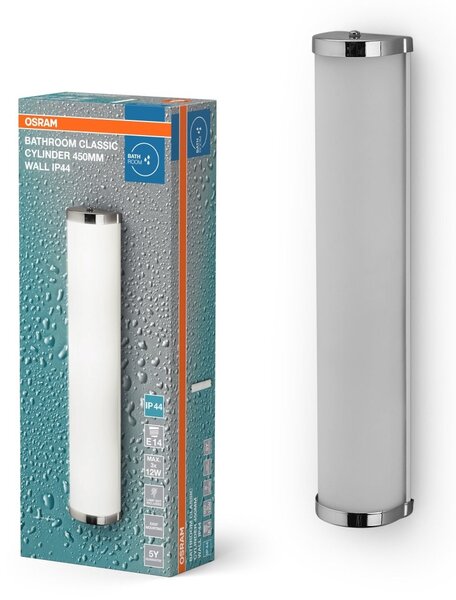 Stříbrné koupelnové LED svítidlo CYLINDER 450mm OSRAM