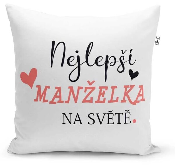 Sablio Polštář Nejlepší manželka na světě: 40x40 cm