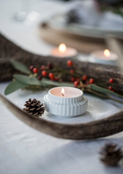 Lyngby Porcelæn Svícen Lyngby Tealight White - 2 ks LP121