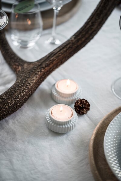 Lyngby Porcelæn Svícen Lyngby Tealight White - 2 ks LP121