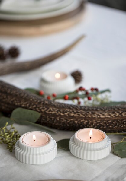 Lyngby Porcelæn Svícen Lyngby Tealight White - 2 ks LP121