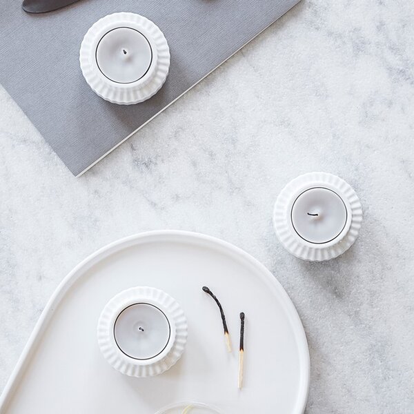 Lyngby Porcelæn Svícen Lyngby Tealight White - 2 ks LP121