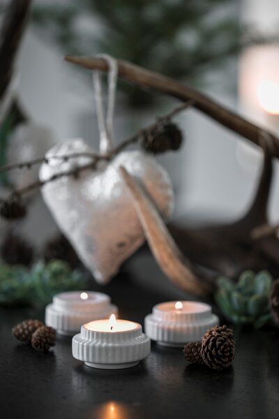 Lyngby Porcelæn Svícen Lyngby Tealight White - 2 ks LP121