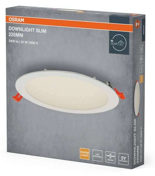 LED podhledové svítidlo DOWNLIGHT 225 Slim, teplá bílá OSRAM