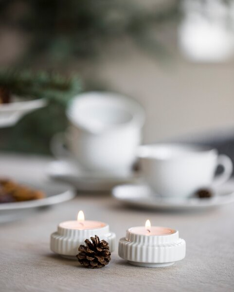 Lyngby Porcelæn Svícen Lyngby Tealight White - 2 ks LP121