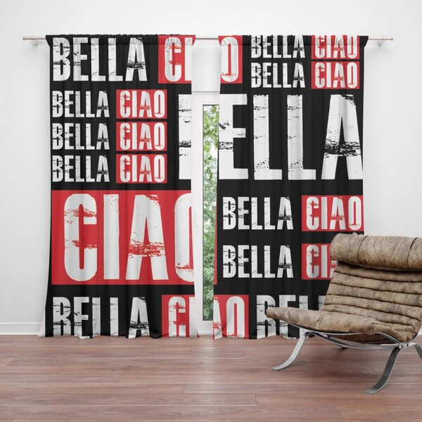 Sablio Závěs La Casa de Papel Professor or Bella Ciao motiv 2: 2ks 140x250cm