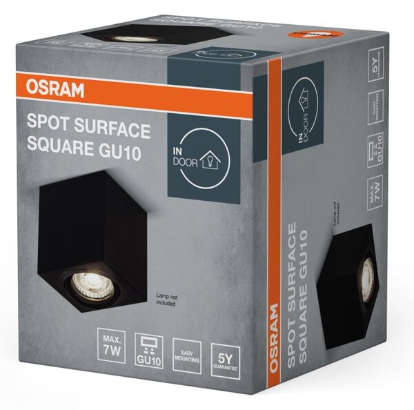Bodové stropní svítidlo černéU10 SURFACE SQUARE OSRAM