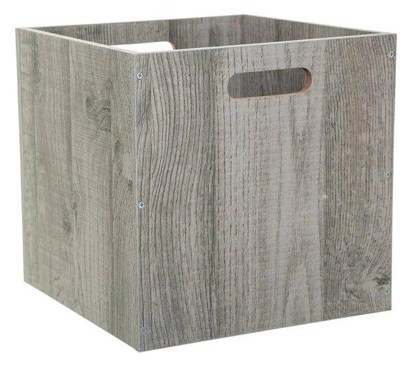 Úložný box Wood, 31x31x31 cm, šedá