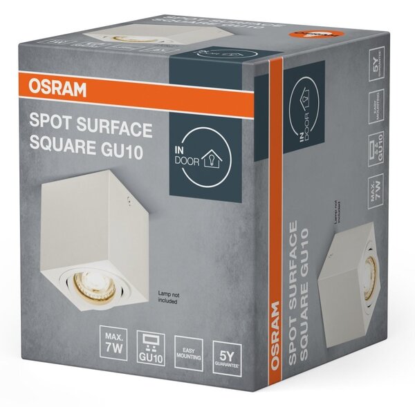 Bodové stropní svítidlo bíléU10 SPOT SURFACE SQUARE OSRAM