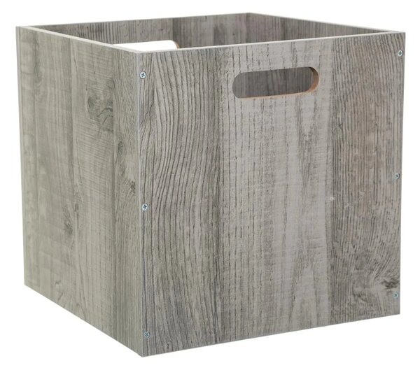 Úložný box Wood, 31x31x31 cm, šedá