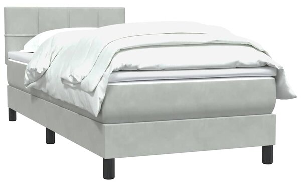 Box Spring Postel s matrací Světle šedá 90x220 cm Samet 3316239