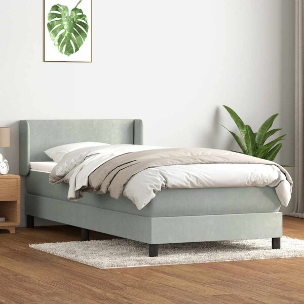 Box Spring Postel s matrací Světle šedá 90x220 cm Samet 3317973