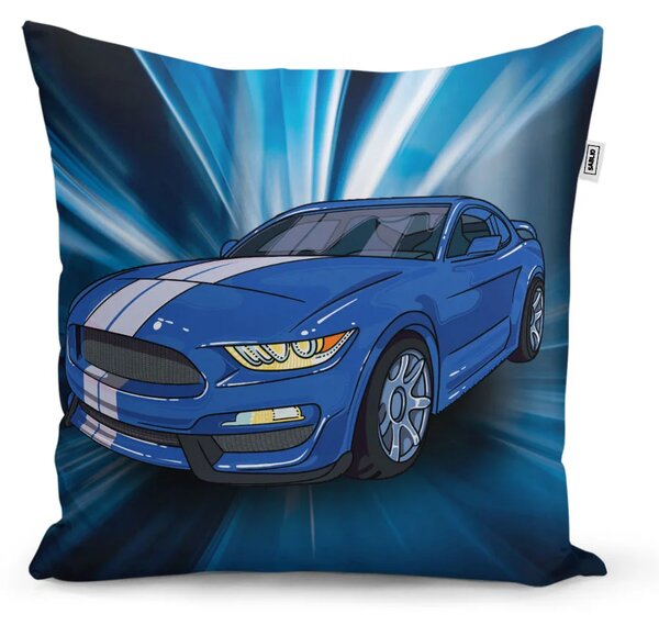 Sablio Polštář Mustang Modré pozadí - 40x40 cm