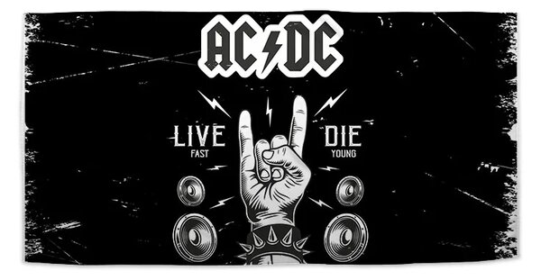Sablio Ručník ACDC Live fast, die young - 30x50 cm