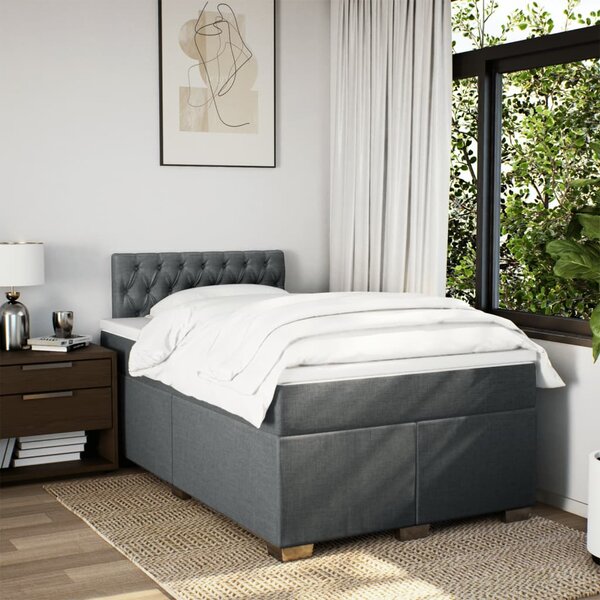 Box spring postel s matrací tmavě šedá 120x190 cm textil 3285835