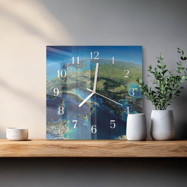 Skleněné hodiny Země zskb-30x30-00084526