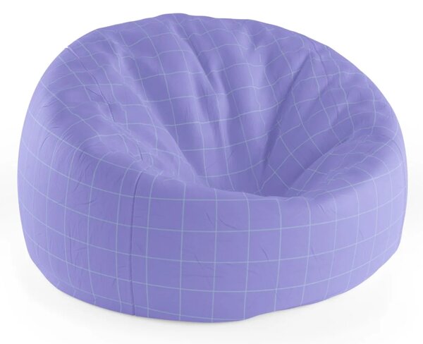 Sablio Sedací vak Cocoon Čtvercový vzor fialové - 75 x 45 x 35 cm