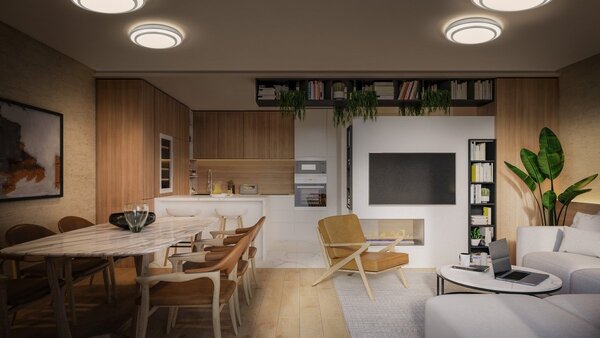 LED stropní svítidlo stříbrné 36 W BERLIN 490 mm, teplá bílá OSRAM