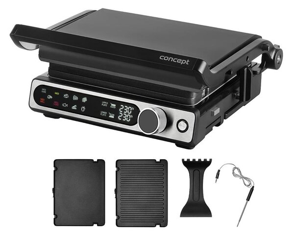 Concept ge3500 - Kontaktní gril s teplotní sondou 2000W/230V černá