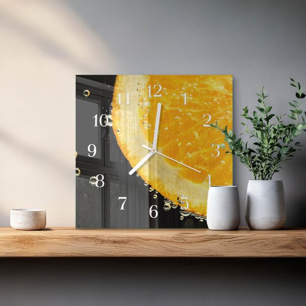 Skleněné hodiny Citronová zskb-30x30-00083008