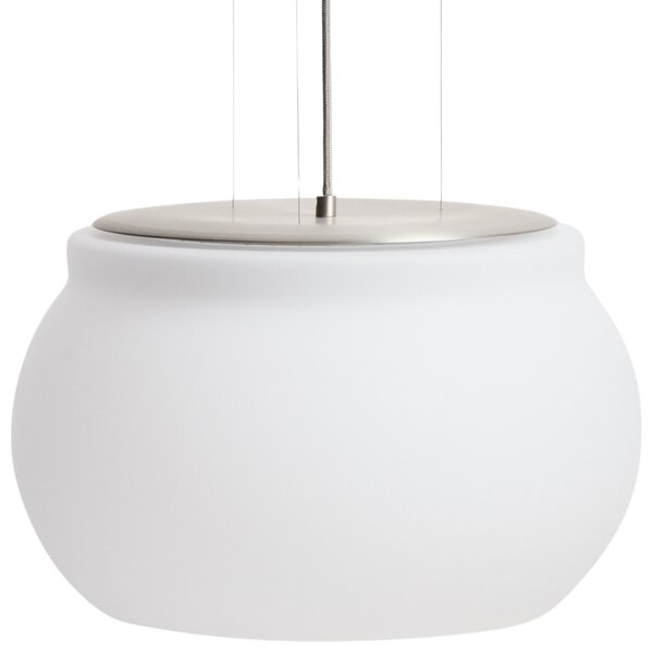 Kave Home Stříbrné kovové závěsné LED světlo Leruna Ø40 cm