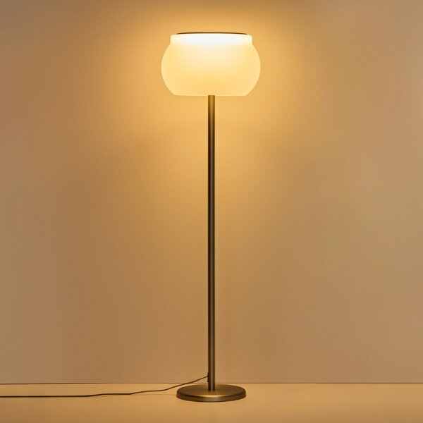 Kave Home Stříbrná kovová stojací LED lampa Leruna 146 cm