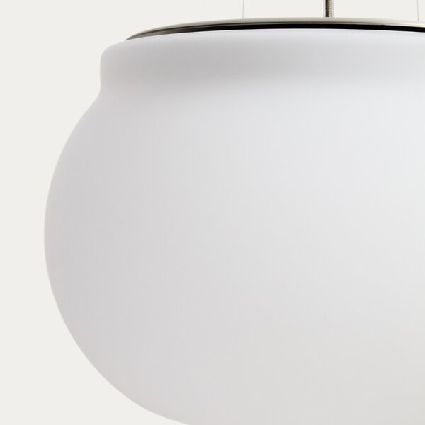 Kave Home Stříbrné kovové závěsné LED světlo Leruna Ø40 cm