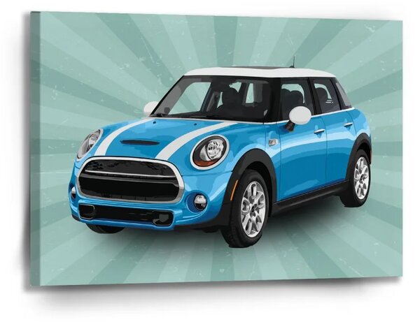 Sablio Obraz Mini sedan Zelené pozadí - 90x60 cm