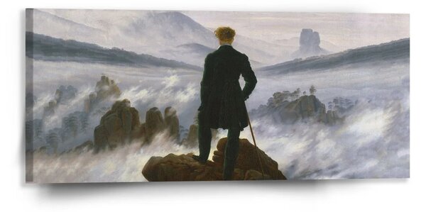 Sablio Obraz Poutník nad mořem mlhy - Caspar David Friedrich - 110x50 cm