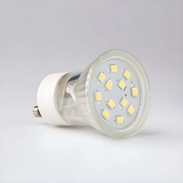 LED žárovka GU11 3W GU10 35mm teplá bílá 3000k sklo ECOLIGHT