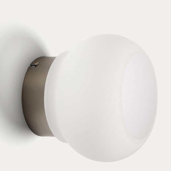 Kave Home Stříbrné kovové nástěnné LED světlo Leruna Ø20 cm