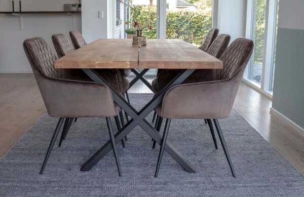 -25 % Dny MOMENTI– Nordic Living Hnědo šedá sametová jídelní židle Malvik