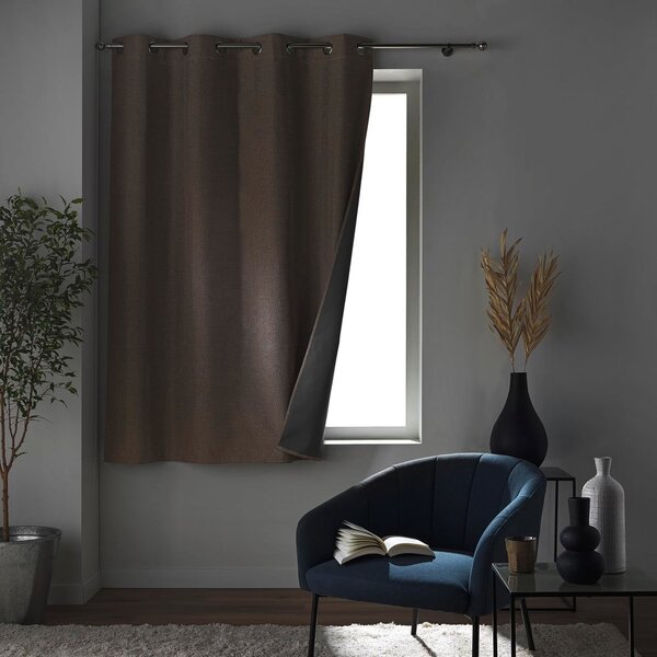 Hnědý zatemňovací závěs 140x180 cm Crepuscule – douceur d'intérieur